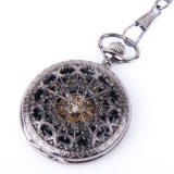 Skeleton Pocket Watch Chain Mechanical Hand Wind Half Hunter Antique Look Value